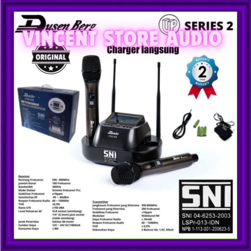 Mic Wireless Dusenberg JTSS 633 Y Charger 2 Microphone Wireless UHF