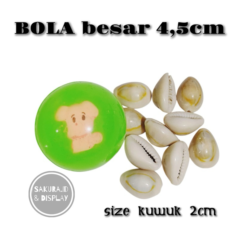 Mainan Bola Bekel Fullset Isi 10pcs Kuwuk Putih Asli Toys