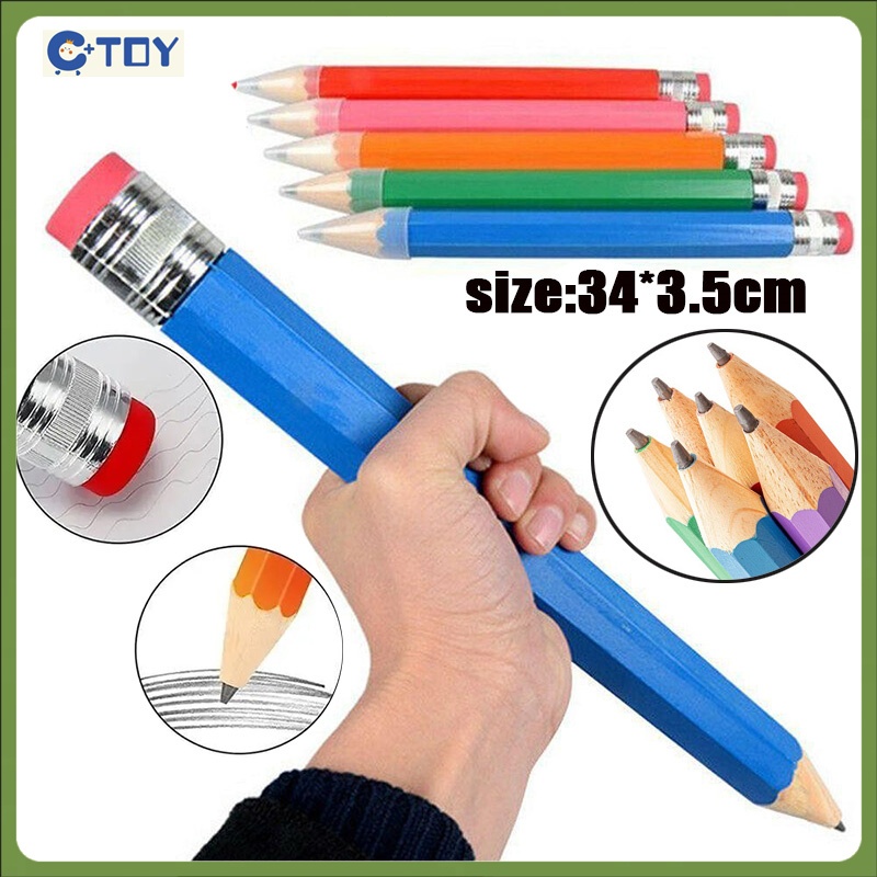 

33 CM Pensil Jumbo Besar Mainan Pencil Big Pensil Jumbo Hiasan Photo Kado Alat Tulis Anak-anak