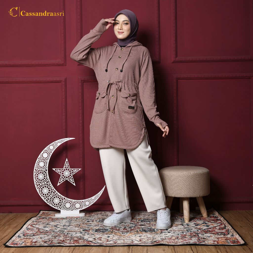 Cassanraasri - Floria Outerwear Muslimah Catton Knitt Premium Jaket Muslimah Outer Syar'i