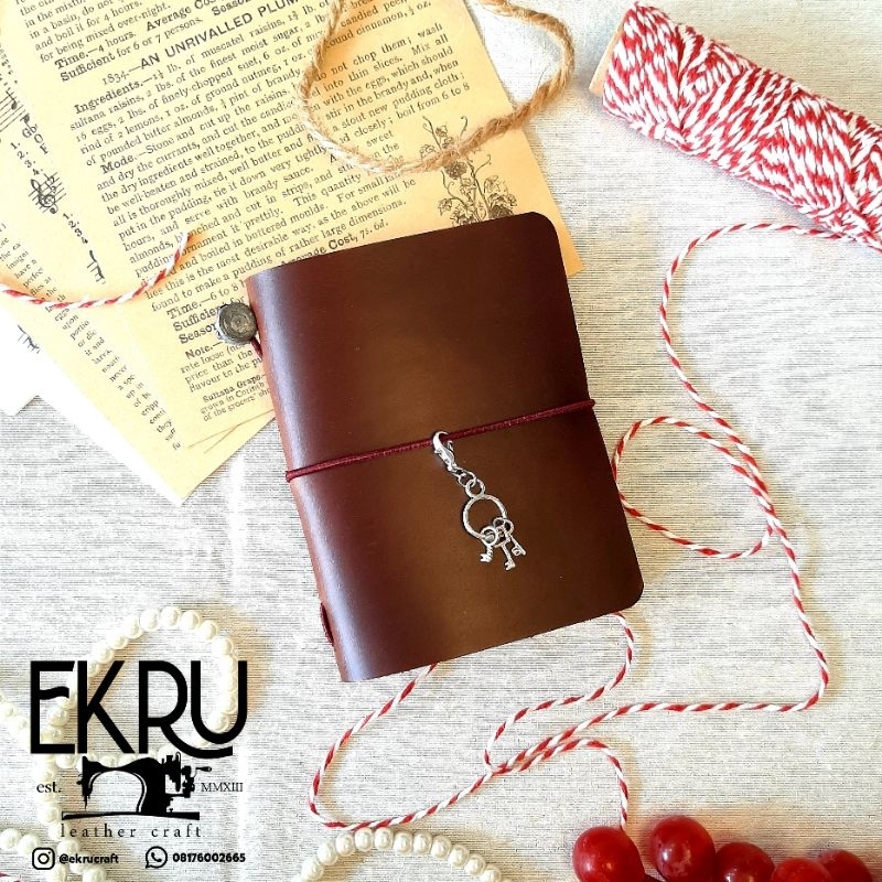 

A7 - DEEP BROWN MAROON - GENUINE LEATHER COVER TRAVELERS NOTEBOOK MIDORI JOURNAL