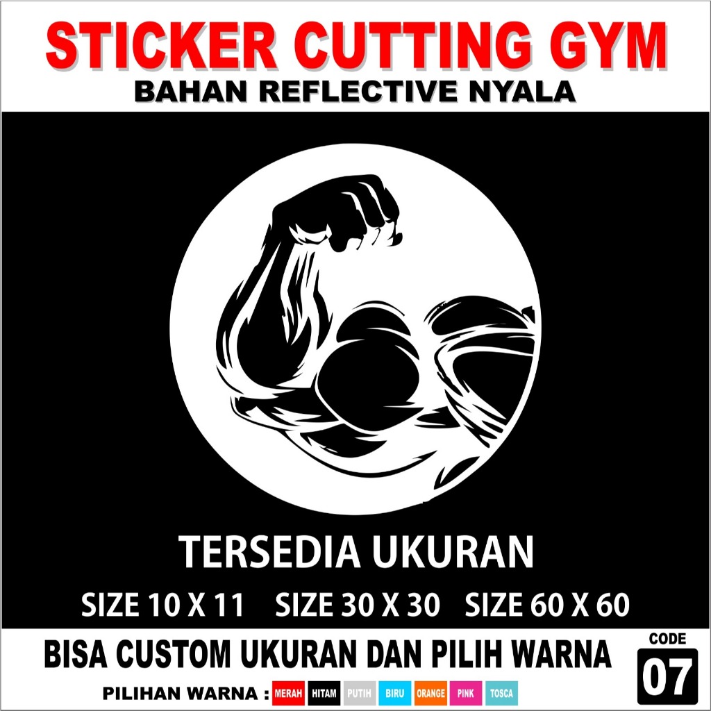 STICKER WALL CUTTING STICKER CUTTING DINDING GYM STICKER CUTTING KACA GYM BAHAN CUTTING REFLEKTIV NY
