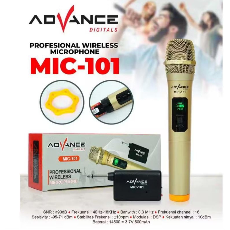 Mic Wireless Advance MIC-101/Microphone Advance single mic Wireless MIC-101