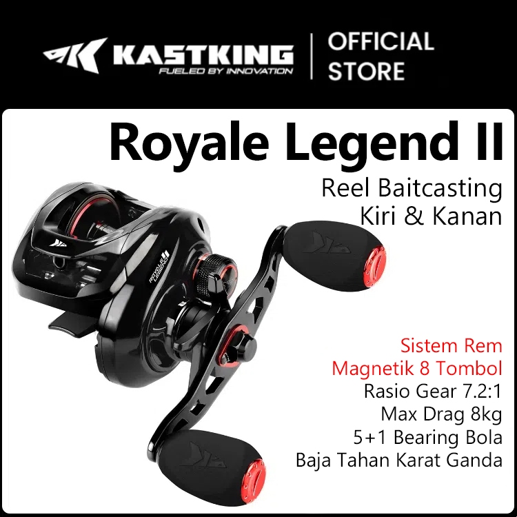 [100% ASLI] Kastking Royale Legend II BC Reel Pancing Gulungan Pancing Casting, Baitcasting Pegangan