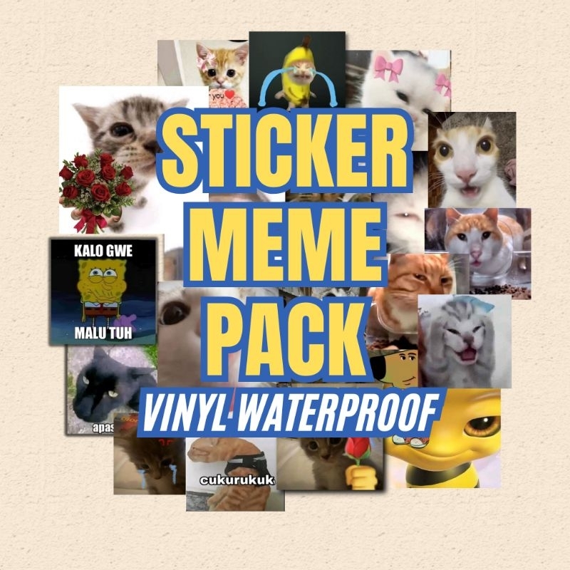 

Sticker Pack Meme Viral Waterproof Anti Air Vinyl Dekorasi Laptop Buku Handphone
