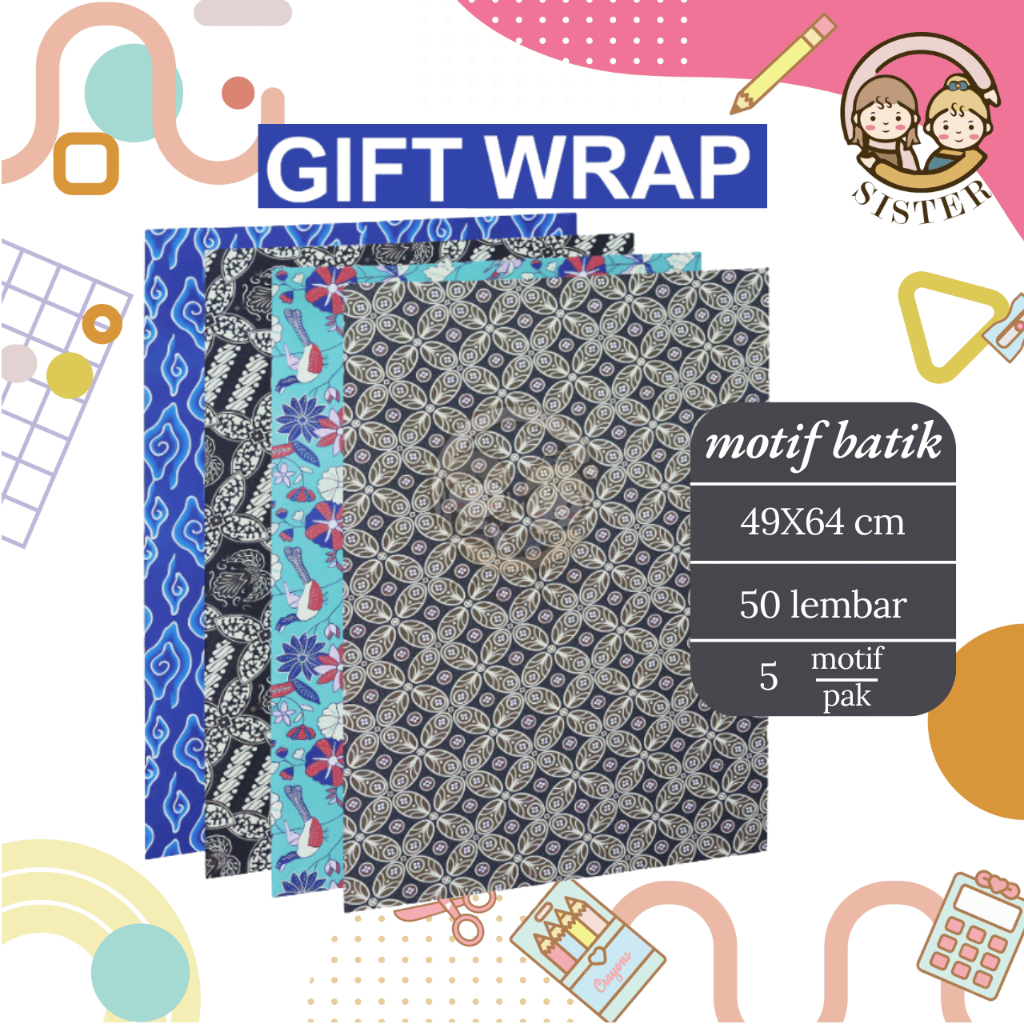 

(1 pack) SIDU Kertas Kado Batik/Kertas Kado Glossy Batik