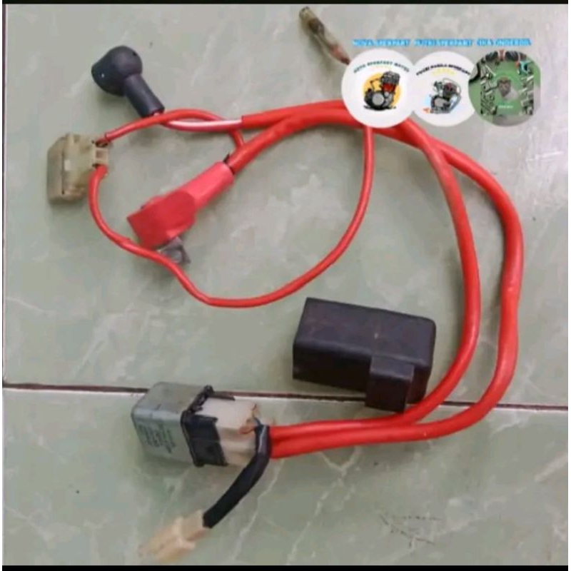 KABEL AKI ACCU + BONUS BENDIK STATER MOTOR MIO J MIO GT SOUL GT XRIDE FINO 113 ORISINIL LEPASAN MOTO