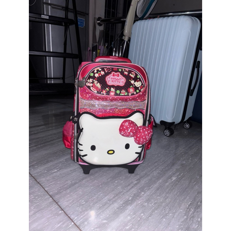 tas troli anak sekolah perempuan hello kitty (preloved)
