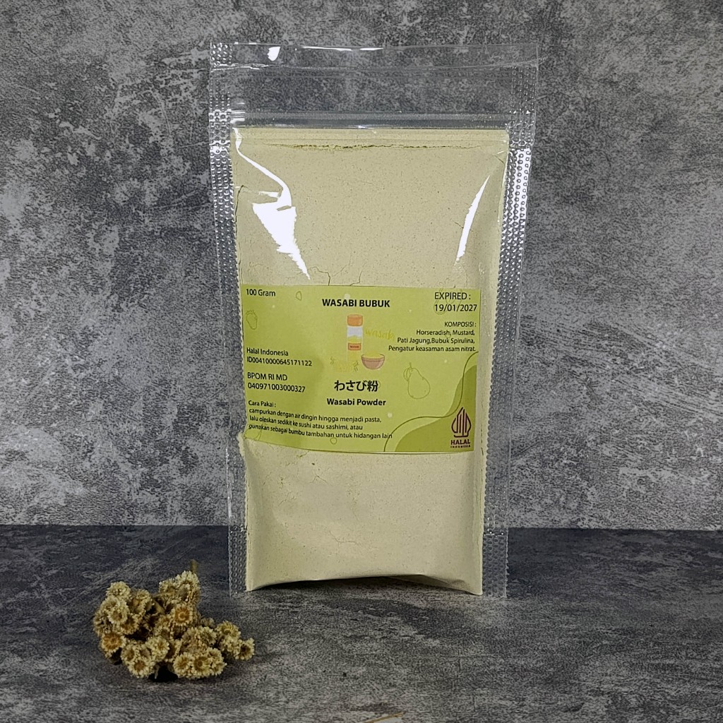 

Wasabi powder bubuk halal Pasta Wasabi premium Repack ukuran 50 - 100 gram