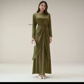 Baju Dress Hijau army