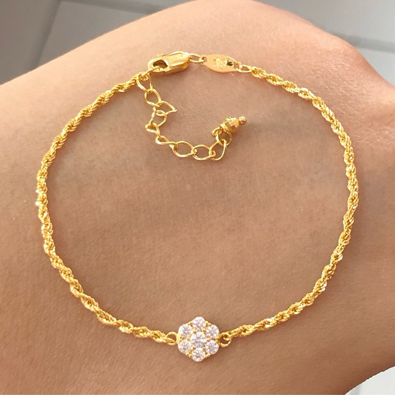 MA9- GELANG KOREA BUNGA 1.9GR KADAR 375 PANJANG 15-17CM UBS