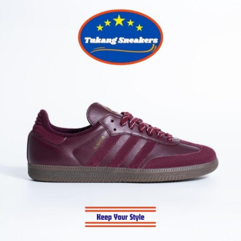 Sepatu Sneakers Pria Adidas Samba Sumatra OG Red Beige JR9445