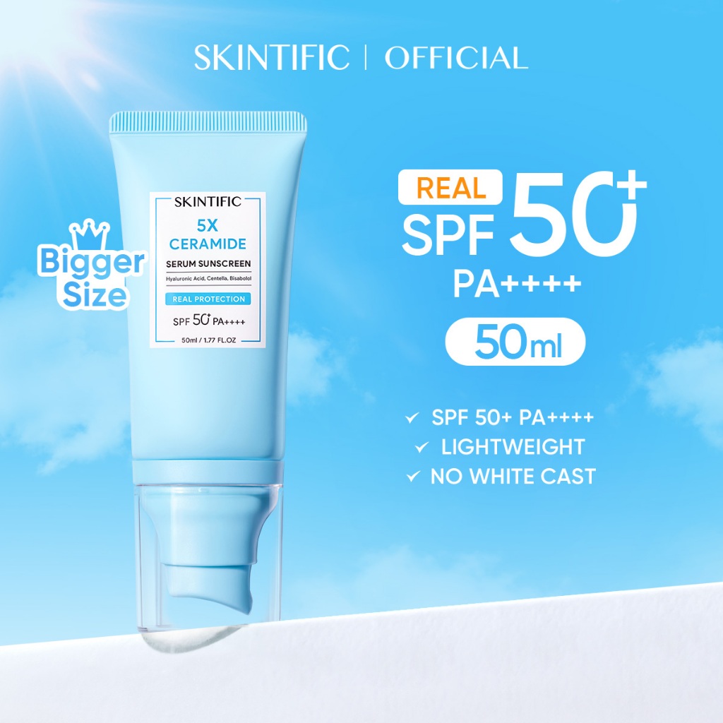 SKINTIFIC 5X Ceramide Serum Sunscreen Stick SPF50 PA++++ Skincare Sunblock 80ml Untuk Skin Barrier P