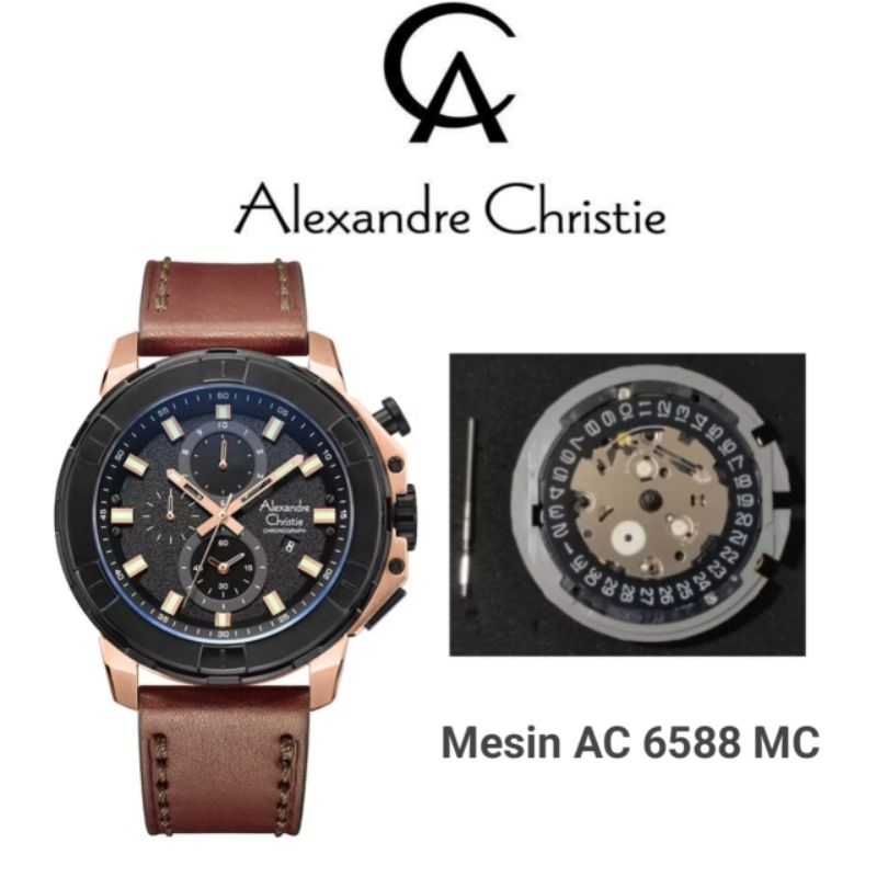 Mesin Jam Tangan Alexandre Christie Type AC 6588 MC / 6588MC Original