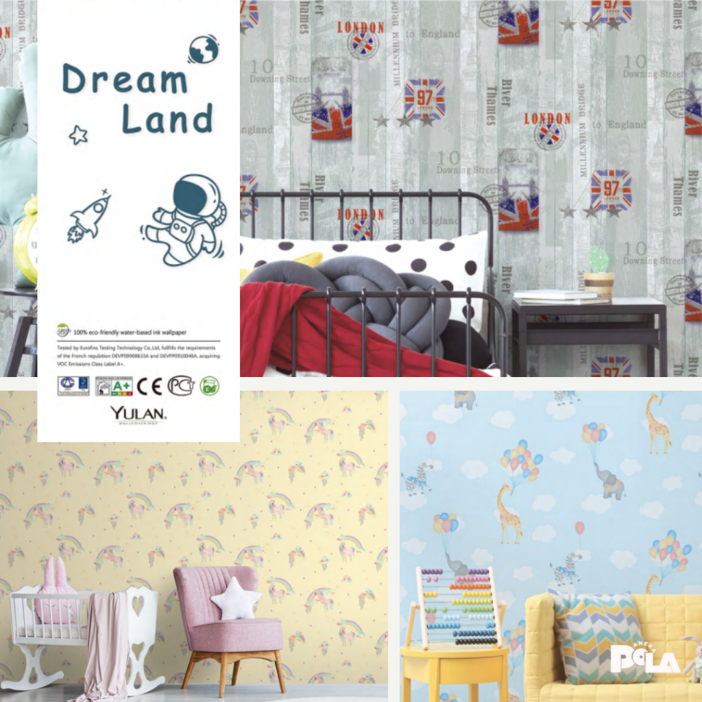 DREAMLAND Wallpaper Ruangan Anak - Wallpaper Premium Untuk Ruangan Bermain Dan Kamar Anak Anti Jamur
