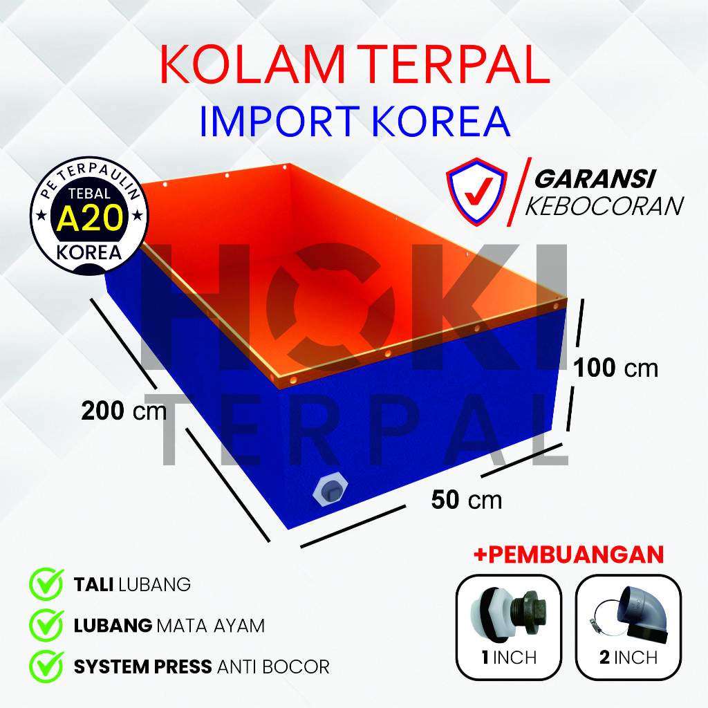 KOLAM TERPAL IKAN 200x50x100 - TERPAL KOLAM IKAN