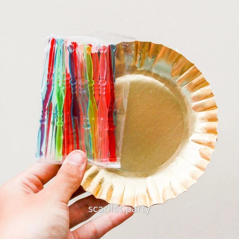 PIRING KUE ULANGTAHUN GOLD PIRING KERTAS PIRING ULTAH PIRING KECIL EMAS GARPU KUE ANAK SENDOK KUE SE