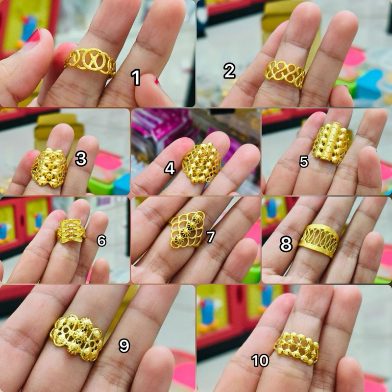 Cincin kuningan sepuhan koin 24k (cincin koin)