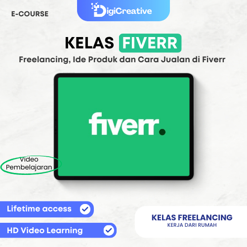 ECOURSE - KELAS FIVERR FREELANCING, IDE PRODUK DAN CARA JUALAN DI FIVERR