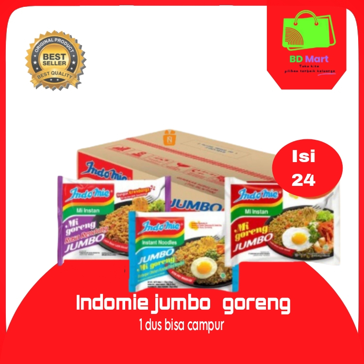 

1 DUS ISI 24 - INDOMIE JUMBO GORENG ORIGINAL RENDANG AYAM PANGGANG MIE INSTAN GORENG