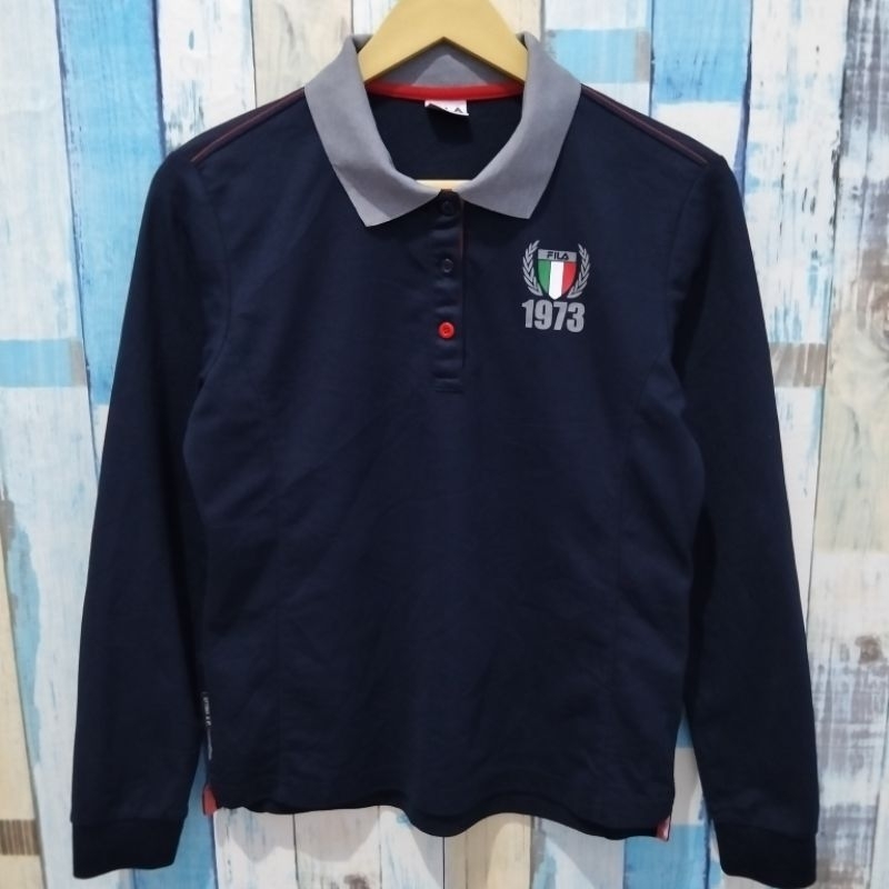 kaos polo lengan panjang Fila second original