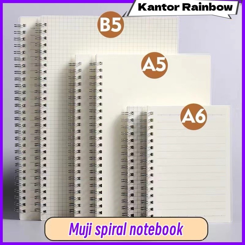 

Buku Catatan A5/B5/A6 80 Lembar Muji Spiral, Notebook untuk Pelajar