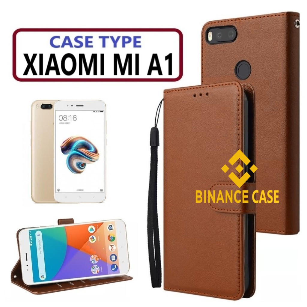 LEATHER FLIP CASE XIAOMI MI A1 CASE KULIT FLIP WALLET LEATHER KULIT PREMIUM SARUNG BUKA TUTUP KESING
