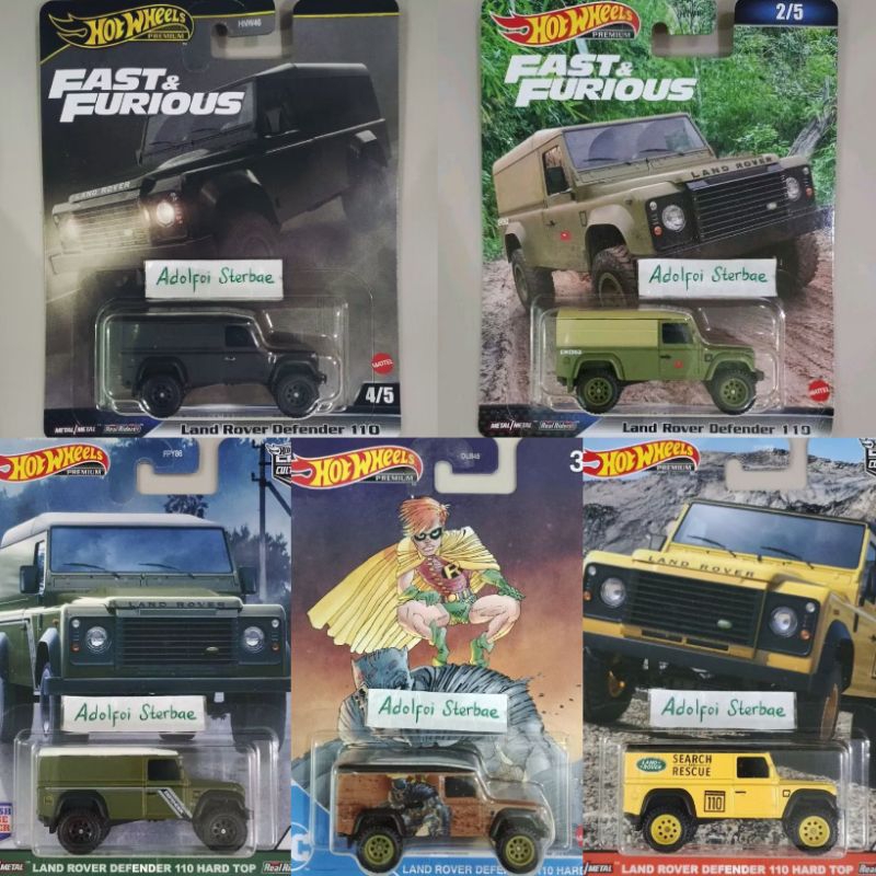 hotwheels hot wheels premium land rover defender 110 hard top edisi british horse power wild terrain