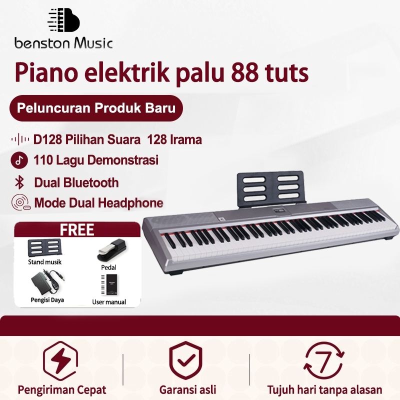 Benston Music - Piano elektrik palu 88 tuts Keyboard Elektronik 88 Keys dengan Hammer Action / Keybo
