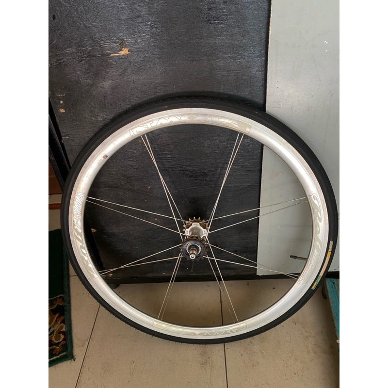 whellset belakang fixie Rolf prima PTown silver