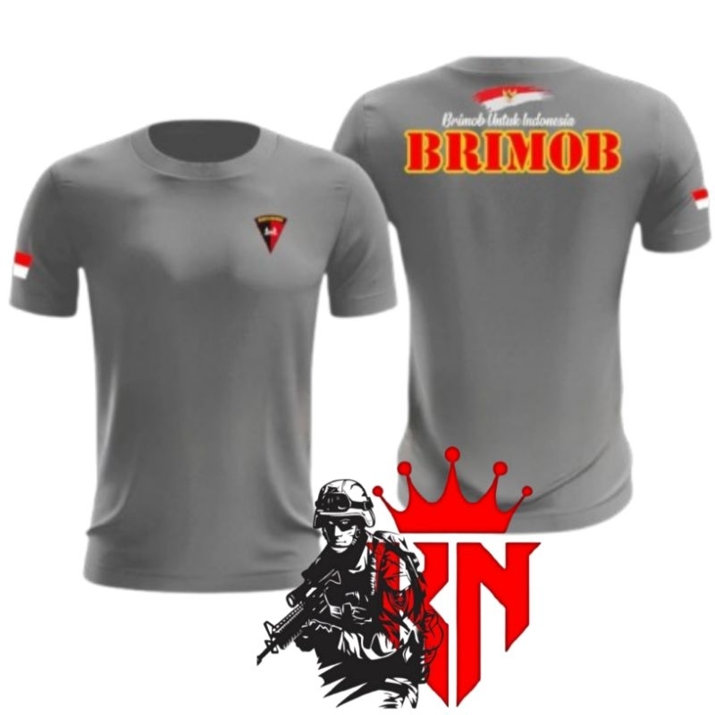 Kaos BRIMOB UNTUK INDONESIA Jersey new Baju Dryfit Model Tighfit Pakean Lengan Pendek DTF Seluruh in