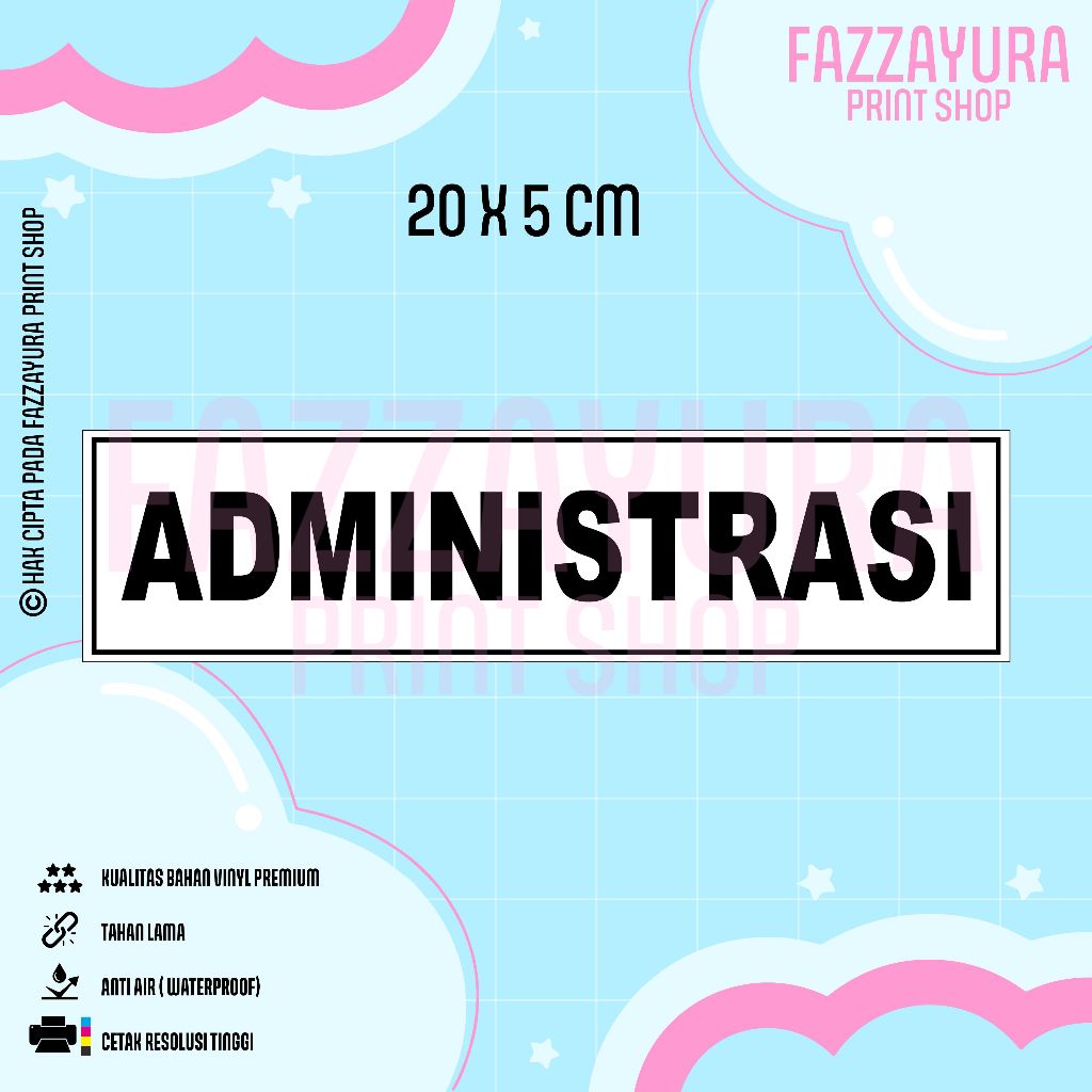 

STICKER ADMINISTRASI 20 X 5 CM
