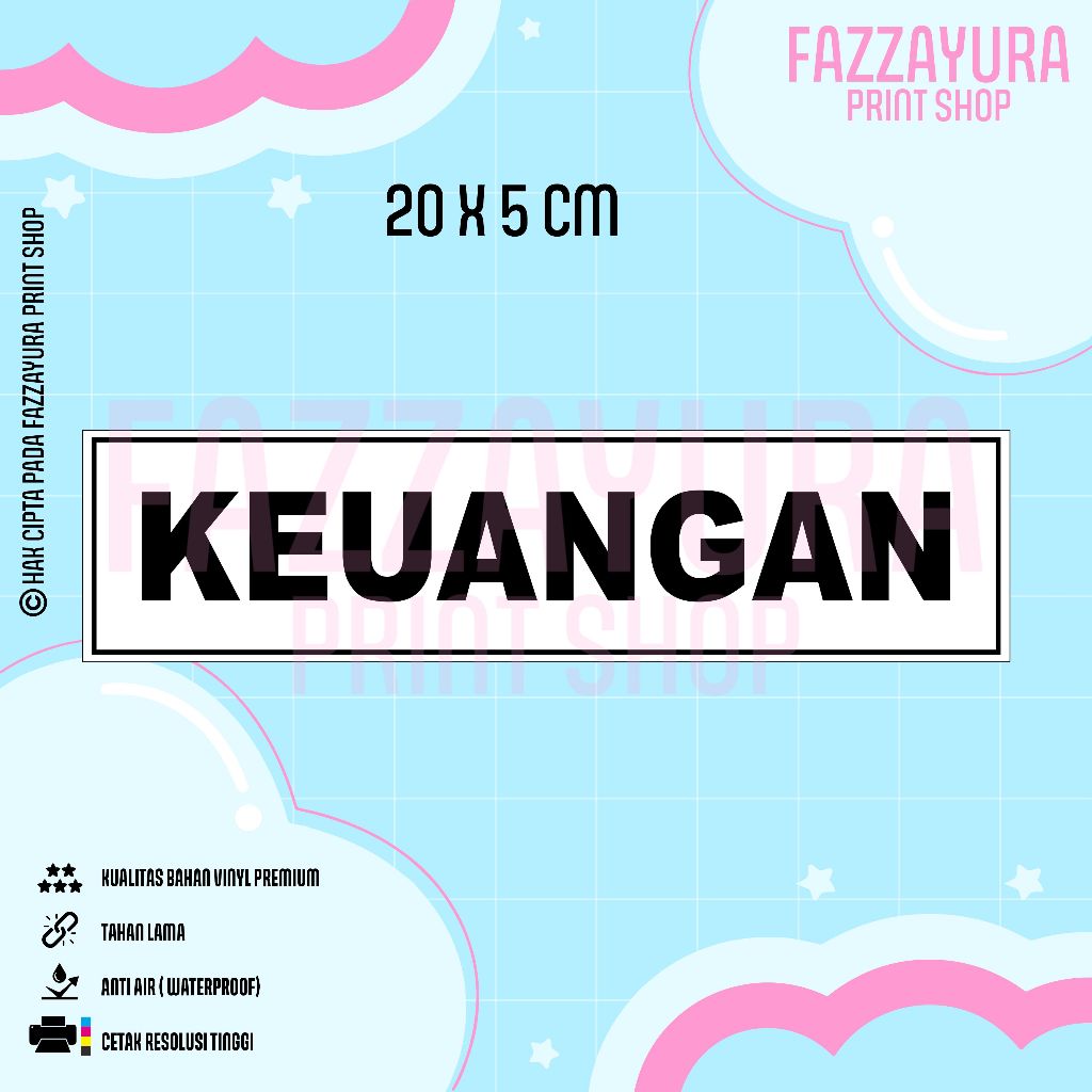 

STICKER KEUANGAN 20 X 5 CM