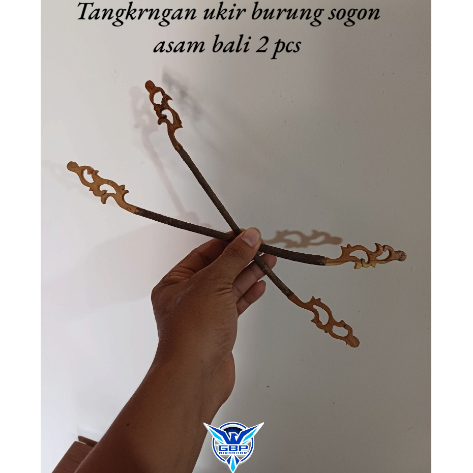Tangkringan Ukir Sogon konin pleci Tangkringan ukur Asam Bali Sangkar Helopet 1set isi 2