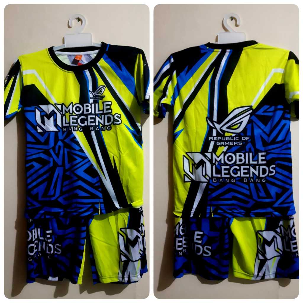 BAJU MOBILE LEGENDS ANAK | Setelan Calca Blue Celana Angel Biru Dan Kaos FF Freefire Set Anak Laki-l