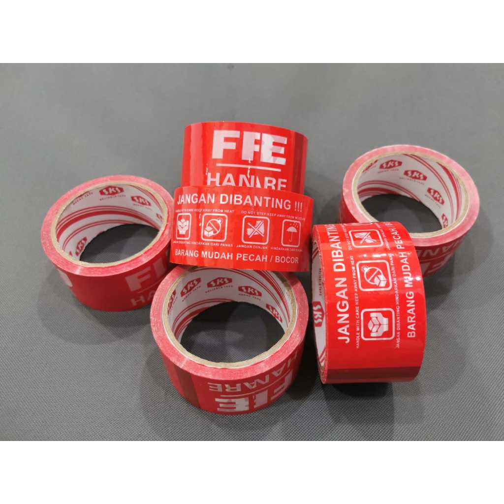 

[1 Pcs] Lakban Fragile 2 Inch 48mm x 90 Yard / Isolasi Selotip Slasiban / OPP Lakban Tape fragile