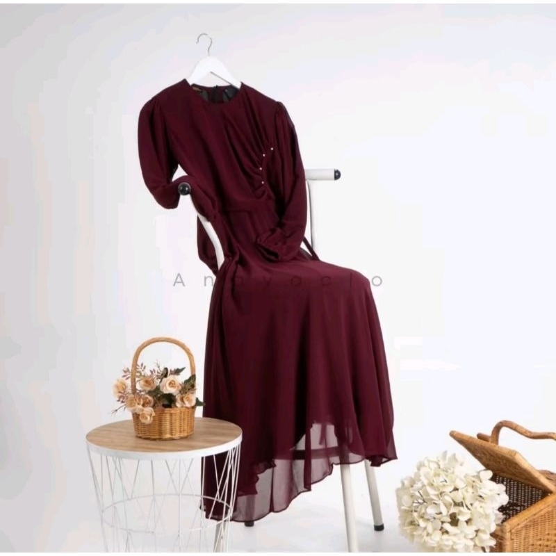 (REDY STOK) HANNA DRESS GAMIS CERUTTY BABYDOLL GAMIS BRIDESMAID TERBARU GAMIS JUMBO GAMIS POLOS GAMI