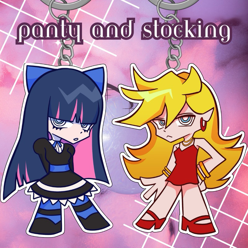 Fanmerch acrylic keychain panty and stocking with garterbelt paswg (panty, stocking)
