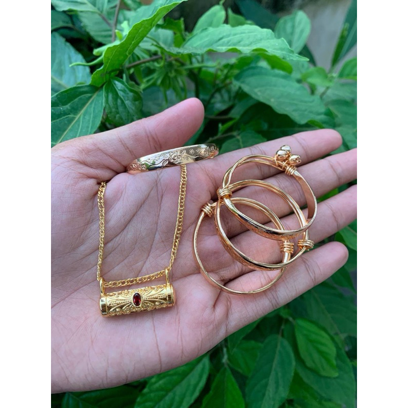 set perhiasan bayi tabung gold