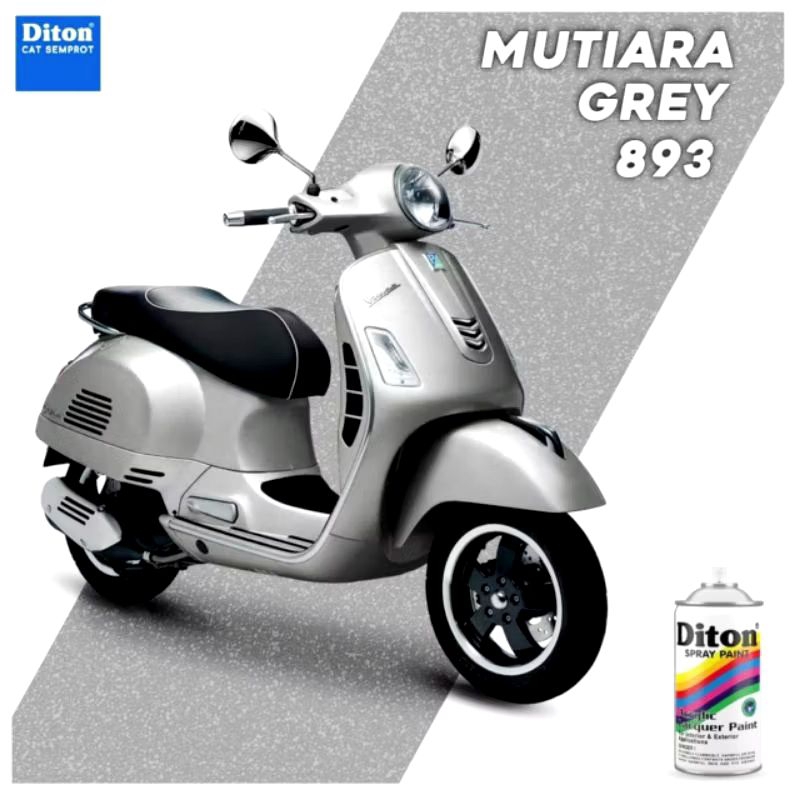 CAT SEMPROT AEROSOL DITON 893 MUTIARA GREY SATIN ACRYLIC LACQUER PAINT SPRAY WARNA ABU ABU PASTEL