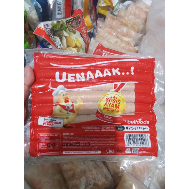

Sosis Ayam Uenak Belfoods 475 gram isi 15 pcs