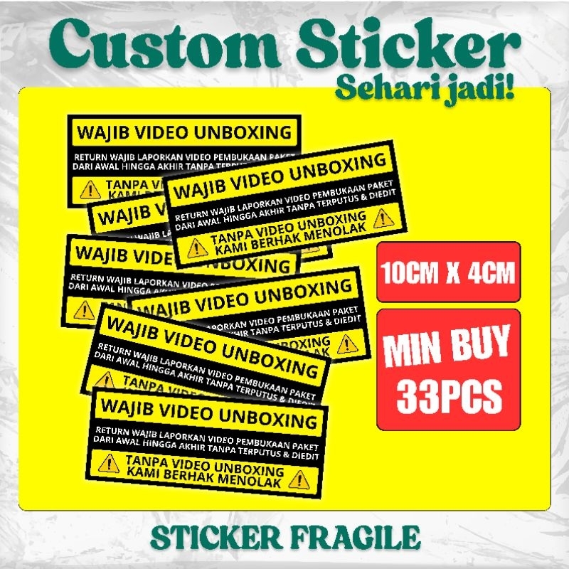 STICKER WAJIB UNBOXING PENGIRIMAN PAKET STICKER UNBOXING LUCU STIKER UNBOXING CUSTOM STICKER VIDEO