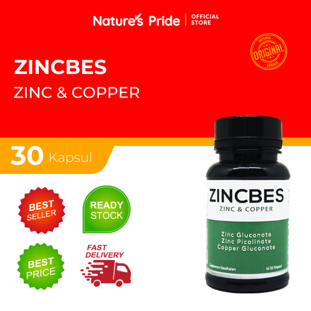 ZINCBES SUPLEMEN KESEHATAN ISI 30 DAN 100 KAPSUL - ZINC & COPPER - PICOLINATE