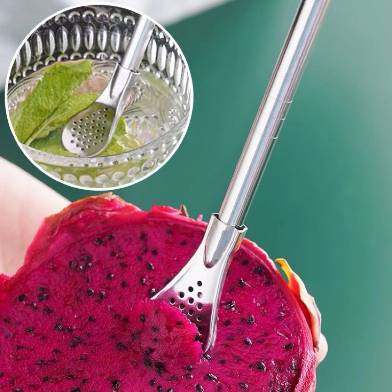 Sedotan Sendok /  Sedotan Stainless Steel / Sedotan Sendok Saringan Stainless Steel