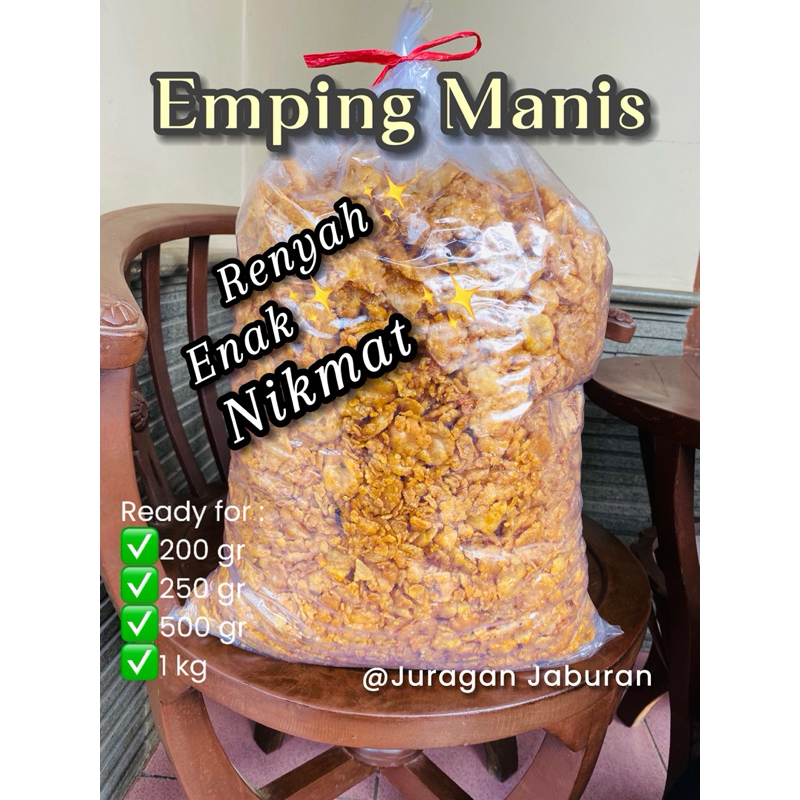 

Emping Manis cemilan Melinjo asli ilahan Rumahan No.1
