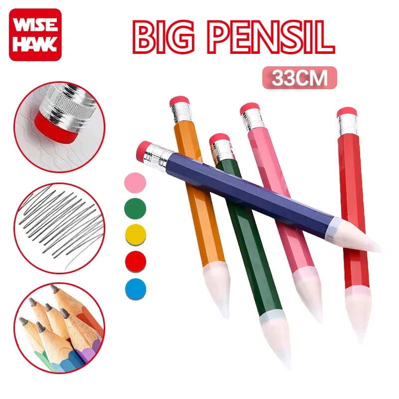 

WISEHAWK COD 33 CM Pensil Jumbo Besar Mainan Pencil Pensil Jumbo Hiasan Photo Kado Hadiah Kreatif