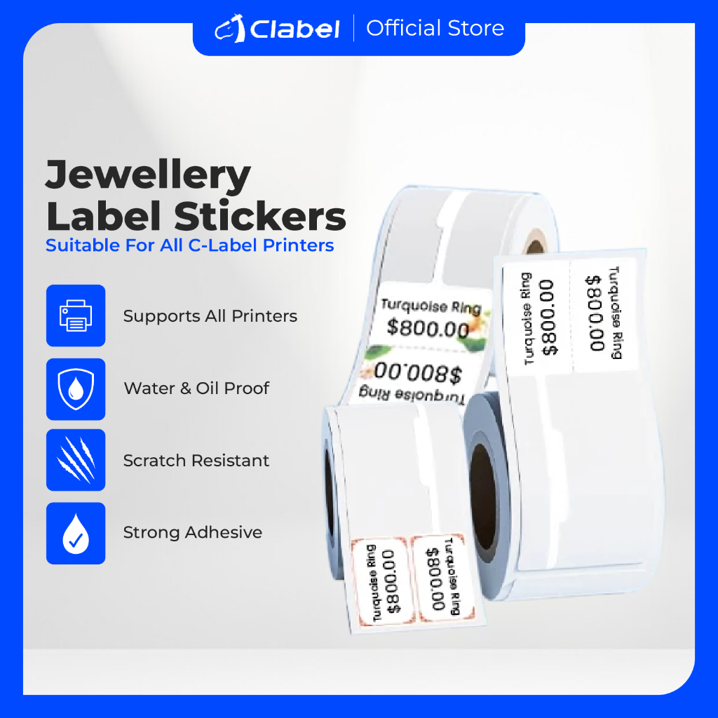 

CLABEL Kertas Label Sticker Thermal, Untuk Label Perhiasan 30x70mm