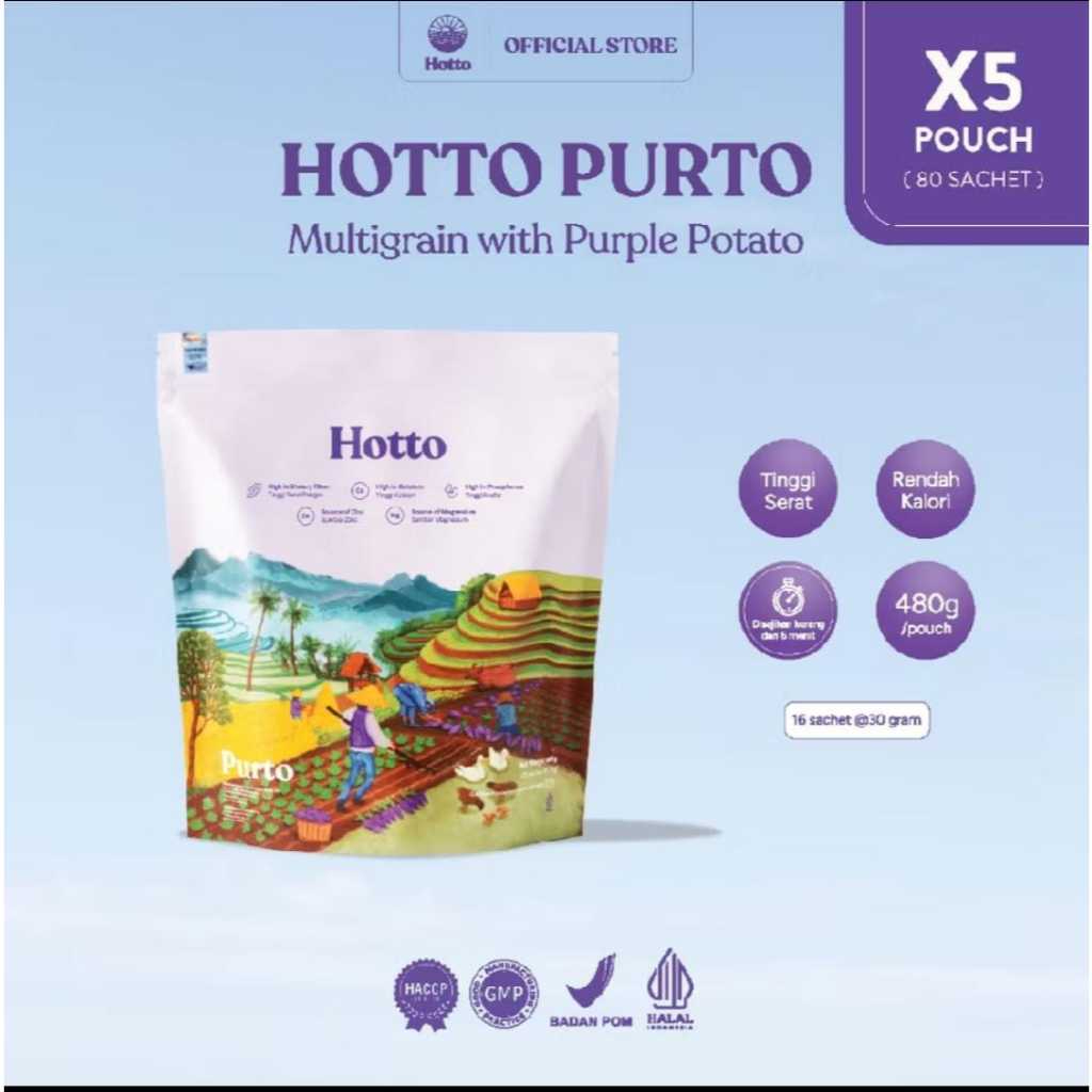 

Paket HOTTO PURTO 5 Pouch 80 sachet Multigrain