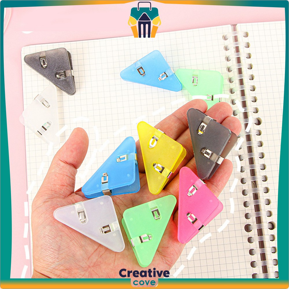 

Penjepit Kertas Segitiga Plastik Aestetik Serbaguna / Triangle Paper Clip Sudut Kertas Akrilik Creative Cove A119