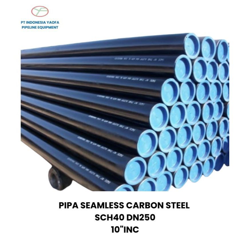 PIPA SEAMLESS CARBON STEEL SCH40 DN 250 6 METER